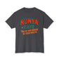 "Locally Grown” on BACK Tee - Nunya Café on Front