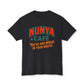 "Locally Grown” on BACK Tee - Nunya Café on Front
